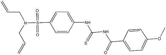 N,N-diallyl-4-({[(4-methoxybenzoyl)amino]carbothioyl}amino)benzenesulfonamide 化学構造式