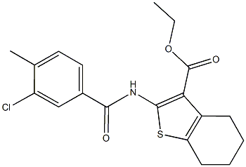 ethyl 2-[(3-chloro-4-methylbenzoyl)amino]-4,5,6,7-tetrahydro-1-benzothiophene-3-carboxylate Structure