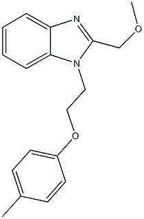 2-(methoxymethyl)-1-[2-(4-methylphenoxy)ethyl]-1H-benzimidazole 结构式