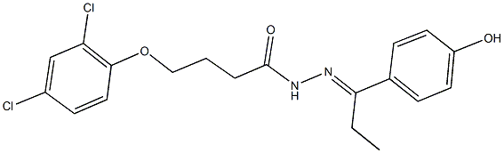 4-(2,4-dichlorophenoxy)-N'-[1-(4-hydroxyphenyl)propylidene]butanohydrazide Structure