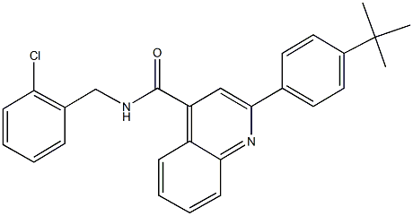 2-(4-tert-butylphenyl)-N-(2-chlorobenzyl)-4-quinolinecarboxamide 化学構造式