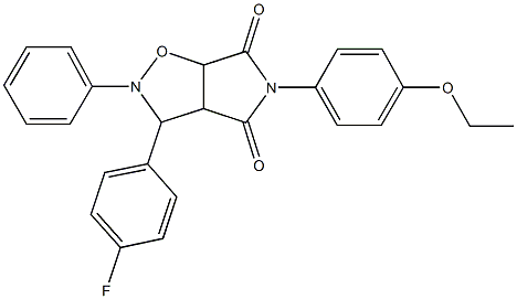 5-(4-ethoxyphenyl)-3-(4-fluorophenyl)-2-phenyldihydro-2H-pyrrolo[3,4-d]isoxazole-4,6(3H,5H)-dione Struktur