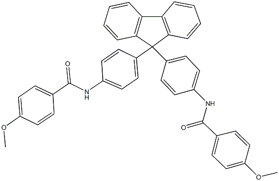 4-methoxy-N-[4-(9-{4-[(4-methoxybenzoyl)amino]phenyl}-9H-fluoren-9-yl)phenyl]benzamide Struktur