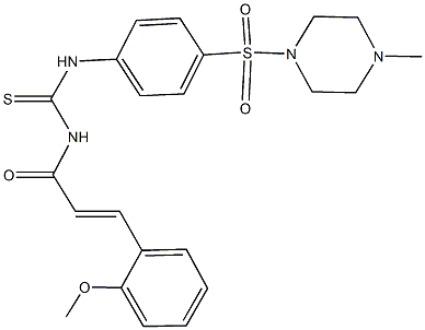 N-[3-(2-methoxyphenyl)acryloyl]-N'-{4-[(4-methyl-1-piperazinyl)sulfonyl]phenyl}thiourea,,结构式