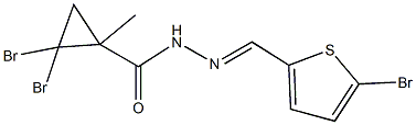 2,2-dibromo-N'-[(5-bromo-2-thienyl)methylene]-1-methylcyclopropanecarbohydrazide 化学構造式