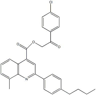 2-(4-chlorophenyl)-2-oxoethyl 2-(4-butylphenyl)-8-methyl-4-quinolinecarboxylate