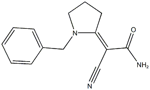 2-(1-benzyl-2-pyrrolidinylidene)-2-cyanoacetamide Struktur