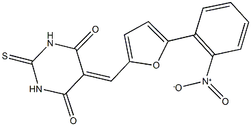 5-[(5-{2-nitrophenyl}-2-furyl)methylene]-2-thioxodihydro-4,6(1H,5H)-pyrimidinedione Struktur