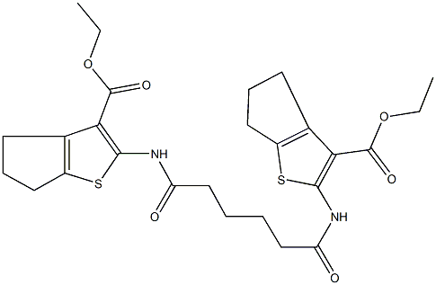 ethyl 2-[(6-{[3-(ethoxycarbonyl)-5,6-dihydro-4H-cyclopenta[b]thien-2-yl]amino}-6-oxohexanoyl)amino]-5,6-dihydro-4H-cyclopenta[b]thiophene-3-carboxylate