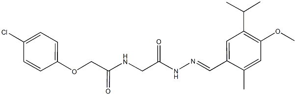 2-(4-chlorophenoxy)-N-{2-[2-(5-isopropyl-4-methoxy-2-methylbenzylidene)hydrazino]-2-oxoethyl}acetamide 结构式