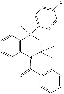 1-benzoyl-4-(4-chlorophenyl)-2,2,4-trimethyl-1,2,3,4-tetrahydroquinoline Struktur