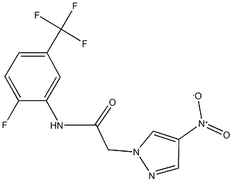 N-[2-fluoro-5-(trifluoromethyl)phenyl]-2-{4-nitro-1H-pyrazol-1-yl}acetamide Struktur