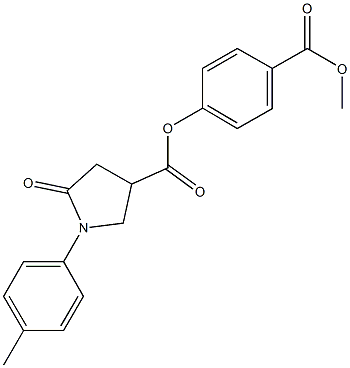 4-(methoxycarbonyl)phenyl 1-(4-methylphenyl)-5-oxo-3-pyrrolidinecarboxylate Struktur