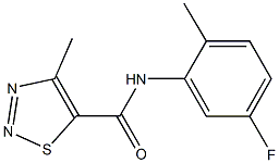 N-(5-fluoro-2-methylphenyl)-4-methyl-1,2,3-thiadiazole-5-carboxamide 结构式