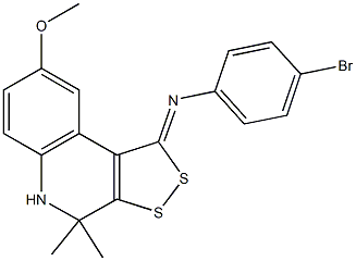 N-(4-bromophenyl)-N-(8-methoxy-4,4-dimethyl-4,5-dihydro-1H-[1,2]dithiolo[3,4-c]quinolin-1-ylidene)amine Structure