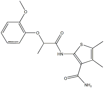 2-{[2-(2-methoxyphenoxy)propanoyl]amino}-4,5-dimethyl-3-thiophenecarboxamide|