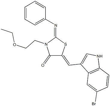  5-[(5-bromo-1H-indol-3-yl)methylene]-3-(2-ethoxyethyl)-2-(phenylimino)-1,3-thiazolidin-4-one