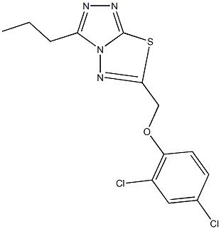 2,4-dichlorophenyl (3-propyl[1,2,4]triazolo[3,4-b][1,3,4]thiadiazol-6-yl)methyl ether,,结构式