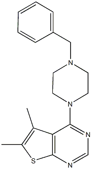 4-(4-benzyl-1-piperazinyl)-5,6-dimethylthieno[2,3-d]pyrimidine Structure