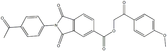 2-(4-methoxyphenyl)-2-oxoethyl 2-(4-acetylphenyl)-1,3-dioxo-5-isoindolinecarboxylate Structure