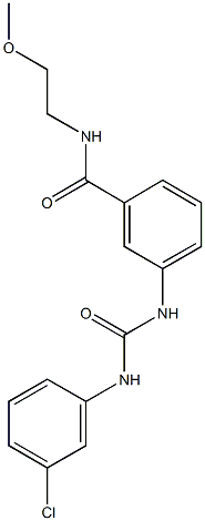 3-{[(3-chloroanilino)carbonyl]amino}-N-(2-methoxyethyl)benzamide Struktur