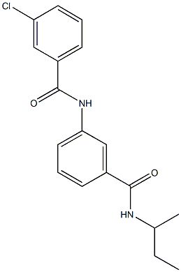 N-(sec-butyl)-3-[(3-chlorobenzoyl)amino]benzamide,,结构式