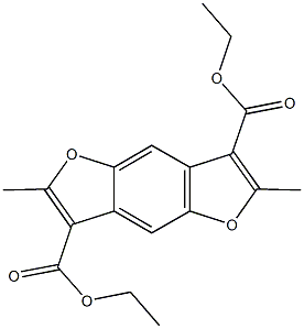 diethyl 2,6-dimethylfuro[2,3-f][1]benzofuran-3,7-dicarboxylate Struktur