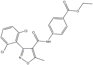 ethyl 4-({[3-(2,6-dichlorophenyl)-5-methylisoxazol-4-yl]carbonyl}amino)benzoate Struktur