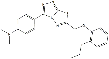 N-(4-{6-[(2-ethoxyphenoxy)methyl][1,2,4]triazolo[3,4-b][1,3,4]thiadiazol-3-yl}phenyl)-N,N-dimethylamine Struktur