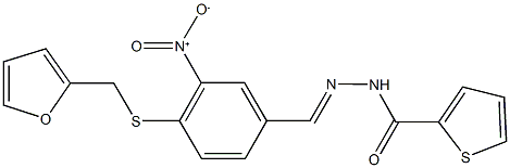 N'-{4-[(2-furylmethyl)sulfanyl]-3-nitrobenzylidene}-2-thiophenecarbohydrazide 结构式