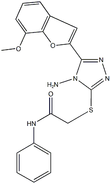  2-{[4-amino-5-(7-methoxy-1-benzofuran-2-yl)-4H-1,2,4-triazol-3-yl]thio}-N-phenylacetamide