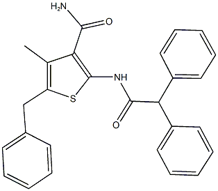 5-benzyl-2-[(diphenylacetyl)amino]-4-methylthiophene-3-carboxamide 结构式
