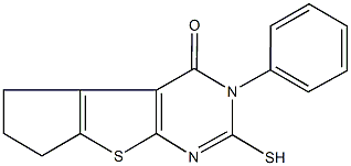 3-phenyl-2-thioxo-1,2,3,5,6,7-hexahydro-4H-cyclopenta[4,5]thieno[2,3-d]pyrimidin-4-one 结构式