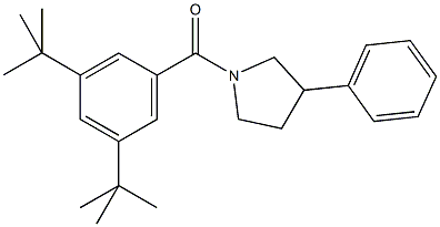 1-(3,5-ditert-butylbenzoyl)-3-phenylpyrrolidine 化学構造式