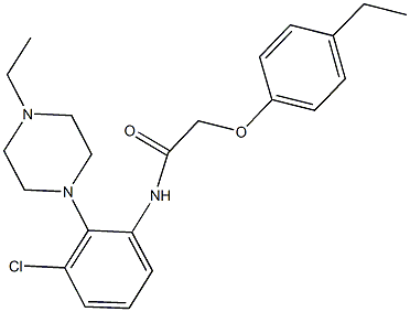 N-[3-chloro-2-(4-ethyl-1-piperazinyl)phenyl]-2-(4-ethylphenoxy)acetamide Struktur