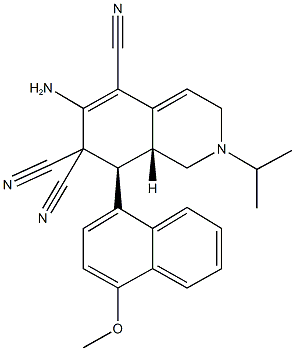 6-amino-2-isopropyl-8-(4-methoxy-1-naphthyl)-2,3,8,8a-tetrahydro-5,7,7(1H)-isoquinolinetricarbonitrile Structure