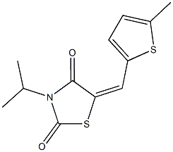 3-isopropyl-5-[(5-methylthien-2-yl)methylene]-1,3-thiazolidine-2,4-dione Structure