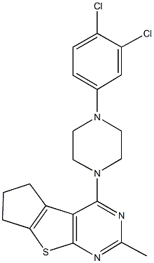 4-[4-(3,4-dichlorophenyl)-1-piperazinyl]-2-methyl-6,7-dihydro-5H-cyclopenta[4,5]thieno[2,3-d]pyrimidine Struktur