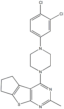 4-[4-(3,4-dichlorophenyl)-1-piperazinyl]-2-methyl-6,7-dihydro-5H-cyclopenta[4,5]thieno[2,3-d]pyrimidine 结构式