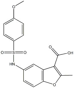 5-{[(4-methoxyphenyl)sulfonyl]amino}-2-methyl-1-benzofuran-3-carboxylic acid Struktur