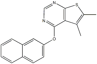 5,6-dimethyl-4-(2-naphthyloxy)thieno[2,3-d]pyrimidine 化学構造式