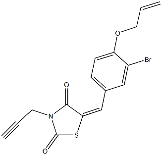 5-[4-(allyloxy)-3-bromobenzylidene]-3-prop-2-ynyl-1,3-thiazolidine-2,4-dione,,结构式