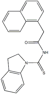 N-(2,3-dihydro-1H-indol-1-ylcarbothioyl)-2-(1-naphthyl)acetamide,,结构式
