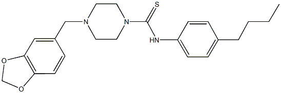 4-(1,3-benzodioxol-5-ylmethyl)-N-(4-butylphenyl)-1-piperazinecarbothioamide