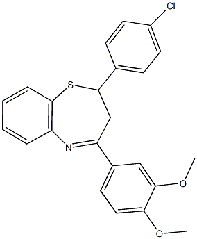 2-(4-chlorophenyl)-4-(3,4-dimethoxyphenyl)-2,3-dihydro-1,5-benzothiazepine Structure
