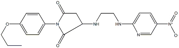 3-{[2-({5-nitro-2-pyridinyl}amino)ethyl]amino}-1-(4-propoxyphenyl)-2,5-pyrrolidinedione Structure