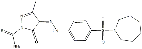 4-{[4-(azepan-1-ylsulfonyl)phenyl]hydrazono}-3-methyl-5-oxo-4,5-dihydro-1H-pyrazole-1-carbothioamide 结构式