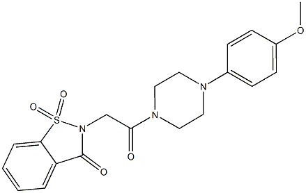 2-{2-[4-(4-methoxyphenyl)-1-piperazinyl]-2-oxoethyl}-1,2-benzisothiazol-3(2H)-one 1,1-dioxide Structure