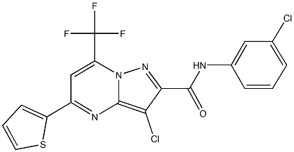 3-chloro-N-(3-chlorophenyl)-5-(2-thienyl)-7-(trifluoromethyl)pyrazolo[1,5-a]pyrimidine-2-carboxamide