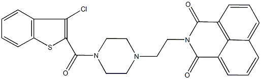 2-(2-{4-[(3-chloro-1-benzothien-2-yl)carbonyl]-1-piperazinyl}ethyl)-1H-benzo[de]isoquinoline-1,3(2H)-dione,,结构式